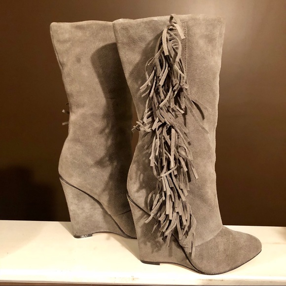 Mia Shoes - MIA ‘Flirty’ Fringe Wedge Boot